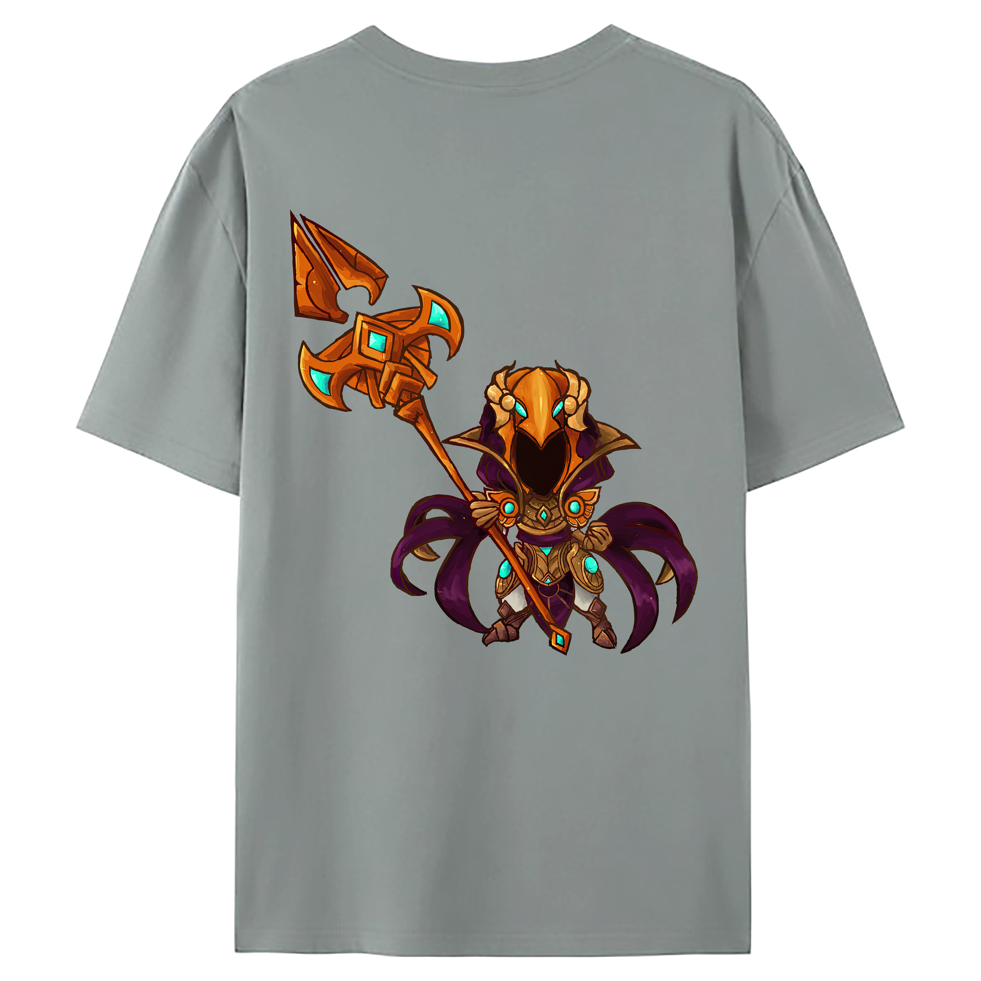 （画像用） リーグ・オブ・レジェンド League of Legends LOL 綿100％ メンズ半袖Tシャツ（バックプリント） 通気性